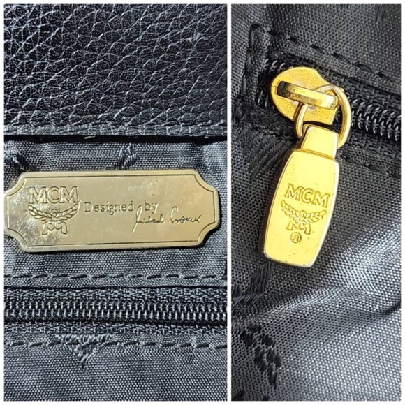 Authentic MCM Vintage Leather Drawstring Backpack Black - Picture 6 of 13